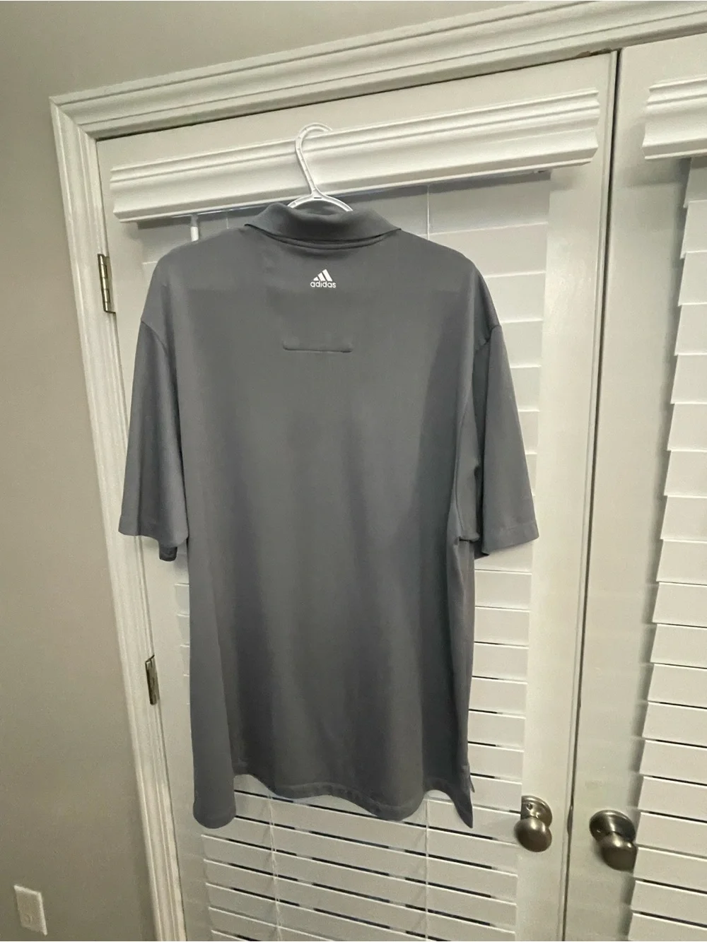 adidas Men’s Charcoal Polo with White right side Shoulder Stripes 2XL
